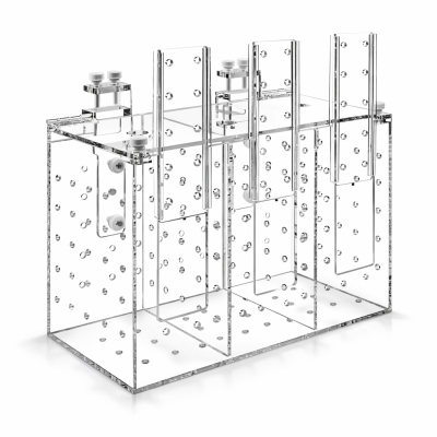 Trzykomorowy pojemnik aklimatyzacyjny/ separacyjny / pułapka na ryby.